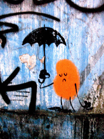 Street-Art: Human Bein' im Regen