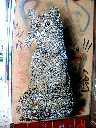 Street-Art: Katze (Detail)
