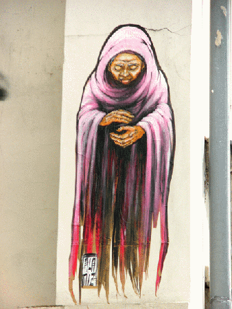 Street-Art: Old Woman (Detail)
