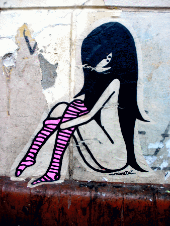 Street-Art: Ninetta in Strumpfhosen