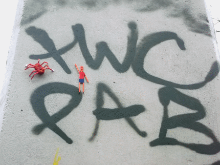 Spinne mit Street-People