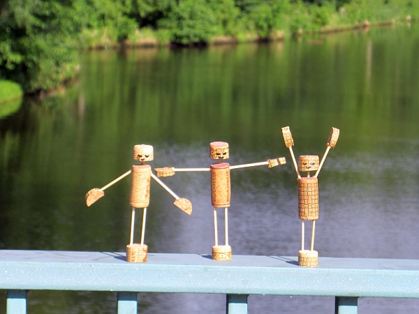 Drei Yogis an der Müggelspree