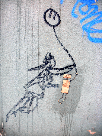 Street-Art: Ballonmädchen mit Street-People
