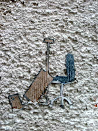 Street-Art: Bürostuhl-Yoga